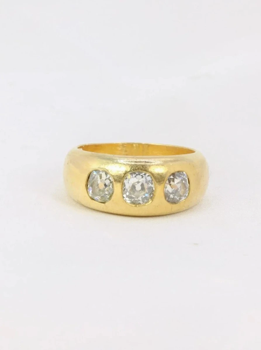 Bague Jonc Or Diamants Taille Ancienne 1 Bague Jonc Or Diamants Taille Ancienne