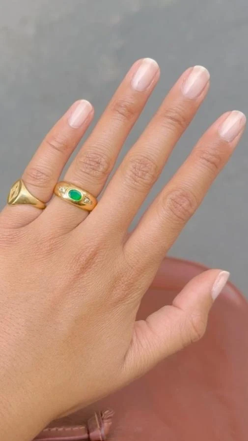 Bague Jonc Or Jaune, émeraude Et Diamants 2 Bague Jonc Or Jaune, émeraude Et Diamants – Image 2