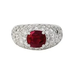 Miller Bague Jonc Pavage Diamant, Rubis 1,78 Carats