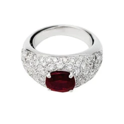 Miller Bague Jonc Pavage Diamant, Rubis 1,78 Carats -Castafiore Boutique bague jonc pavage diamant rubis 178 carats 737384