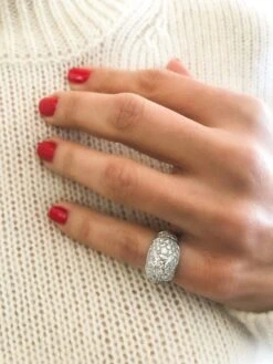 Bague Jonc Pavée De Diamant De Diamant -Castafiore Boutique bague jonc pavee de diamant de diamant 730542