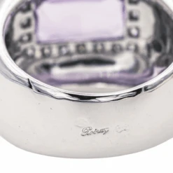 Bague Jonc POIRAY "Thessalie" En Or Blanc, Améthyste Et Diamants -Castafiore Boutique bague jonc poiray thessalie en or blanc amethyste et diamants 445815