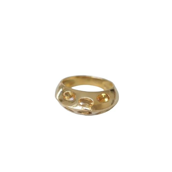 Bague Jonc Pyramidale Or Et Citrines 5 Bague Jonc Pyramidale Or Et Citrines – Image 5