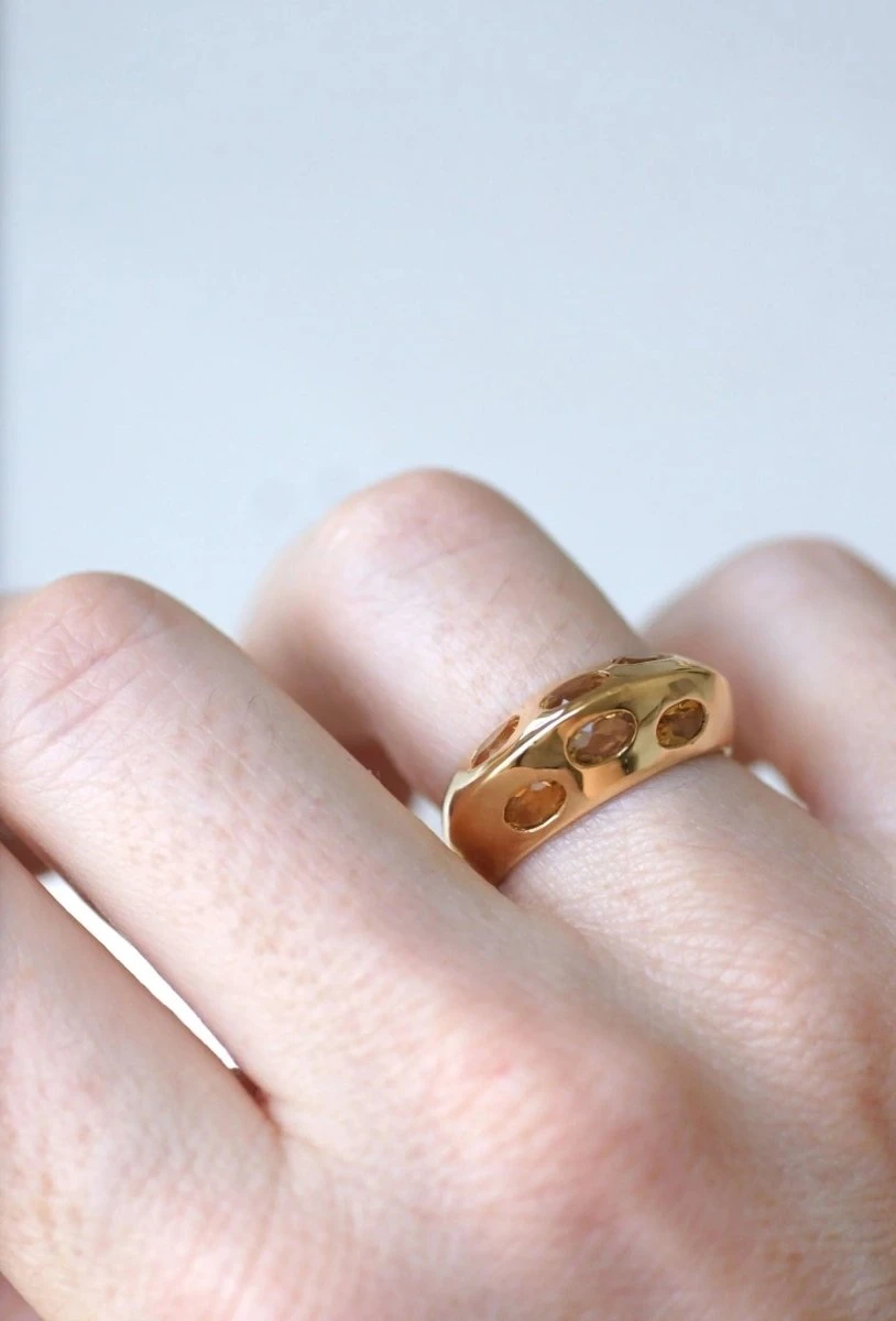 Bague Jonc Pyramidale Or Et Citrines 10 Bague Jonc Pyramidale Or Et Citrines – Image 10