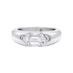 Miller Bague Jonc Sertie D'une Diamant Taille émeraude