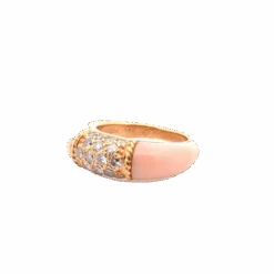 Bague Jonc VAN CLEEF & ARPELS "Philippine" En Or Jaune, Corail Et Diamants -Castafiore Boutique bague jonc van cleef arpels philippine en or jaune corail et diamants 358867