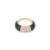 Bague Jonc VAN CLEEF & ARPELS "Philippine" En Or Jaune, Onyx Et Diamants