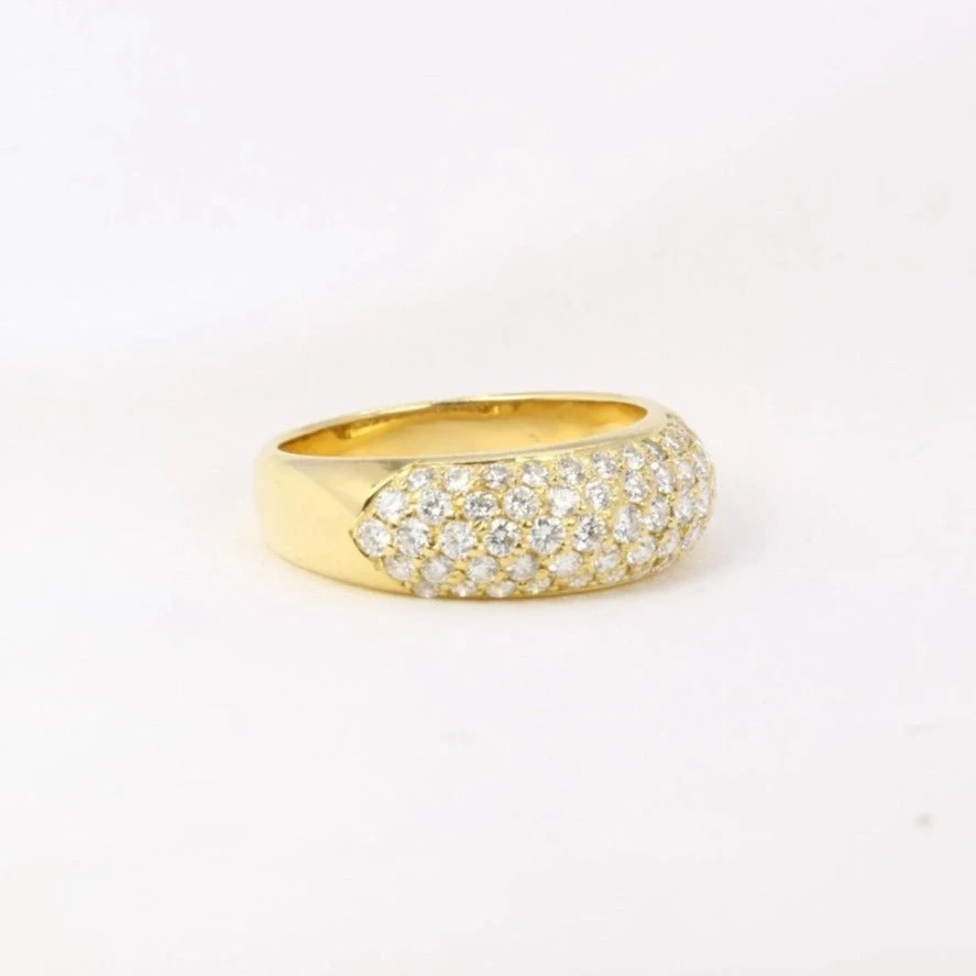 Bague Jonc Vintage En Or Pavée De Diamants 3 Bague Jonc Vintage En Or Pavée De Diamants – Image 3