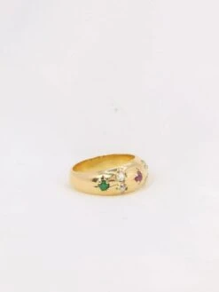 Bague Jonc Vintage Or émeraudes Rubis Diamants -Castafiore Boutique bague jonc vintage or emeraudes rubis diamants 957356