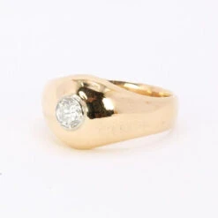 Bague Jonc En Or Et Diamant -Castafiore Boutique bague jonc vintage or jaune diamant rond 05 carat 750483
