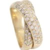 Bague Joncs Entrelacés En Or Jaune Et Diamants
