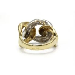 Bague Maille En Or Jaune Et Blanc Et Diamants -Castafiore Boutique bague maille en or jaune et blanc et diamants 238662