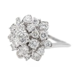 Bague Marguerite En Or Blanc Et Diamant -Castafiore Boutique bague marguerite en or blanc et diamant 282559