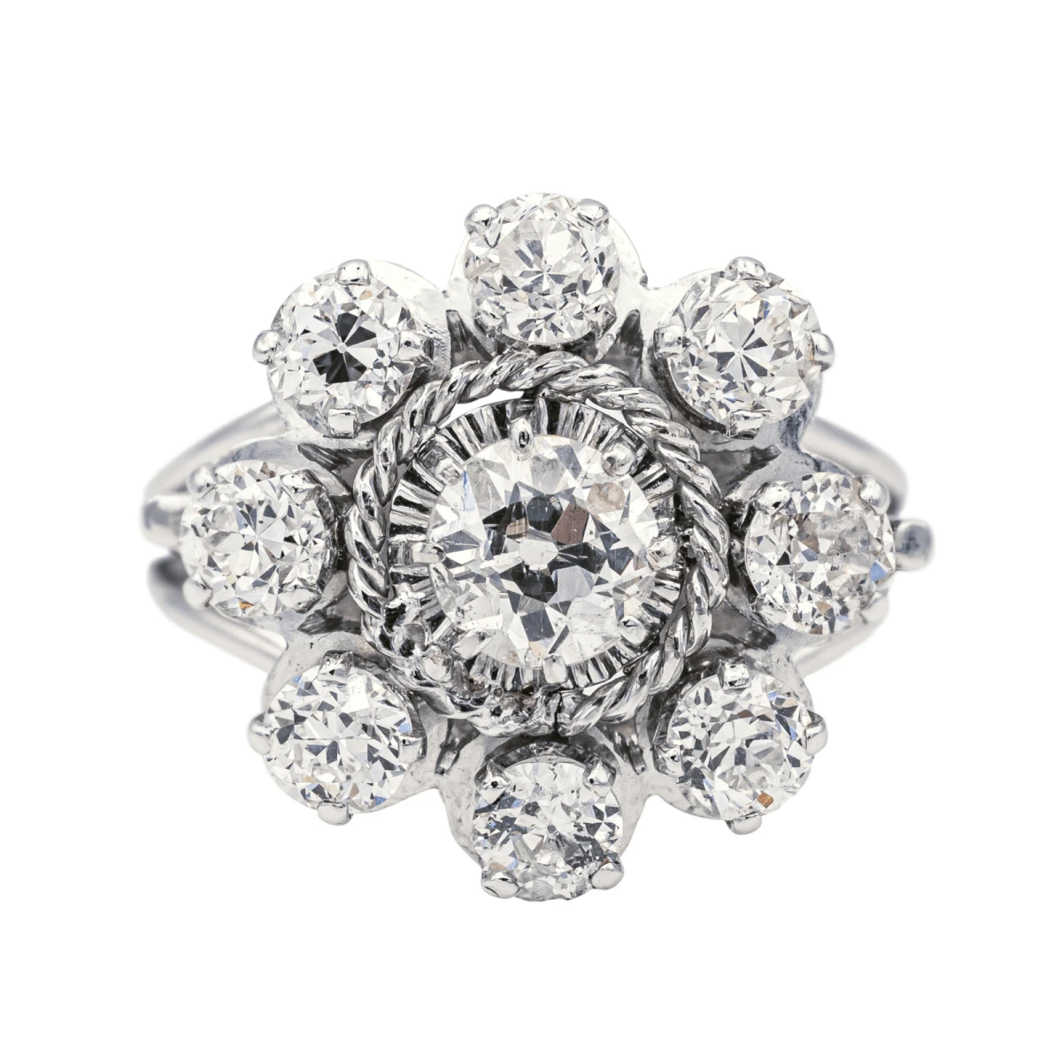 Bague Marguerite En Or Blanc Et Diamants 1 Bague Marguerite En Or Blanc Et Diamants
