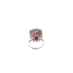 Bague Marguerite En Or Blanc, Rubis Birman Et Diamants -Castafiore Boutique bague marguerite en or blanc rubis birman et diamants 544030