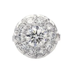 Bague Marguerite En Platine Et Diamants