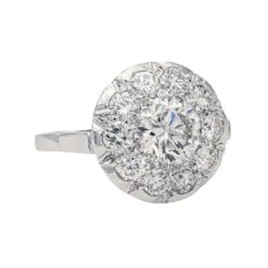 Bague Marguerite En Platine Et Diamants -Castafiore Boutique bague marguerite en platine et diamants 514238