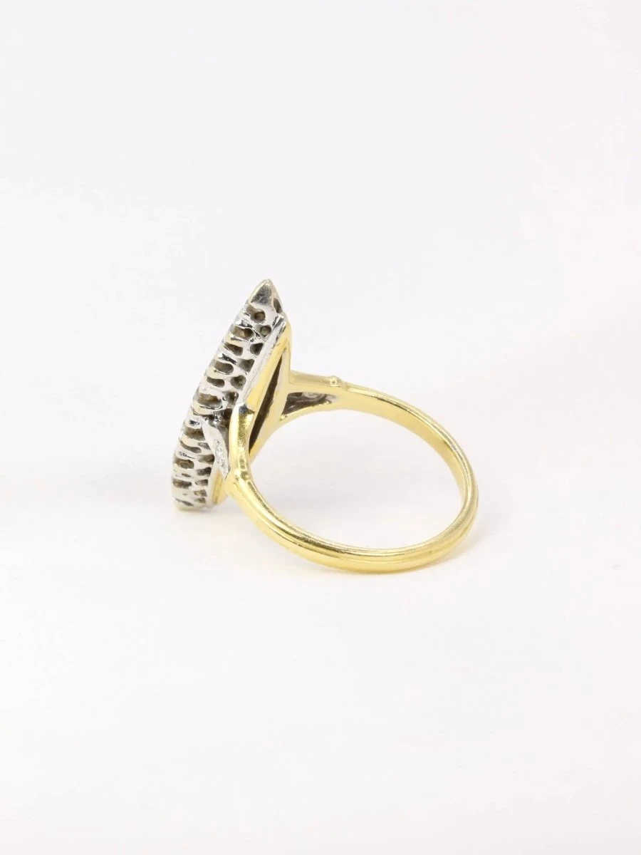 Bague Marquise Ancienne En Or Pavée D'environ 1 Ct De Diamants 5 Bague Marquise Ancienne En Or Pavée D'environ 1 Ct De Diamants – Image 5