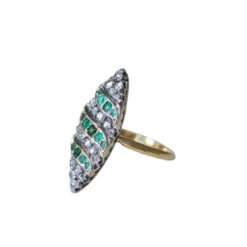 Bague Marquise émeraudes Et Diamants -Castafiore Boutique bague marquise emeraudes et diamants 476839