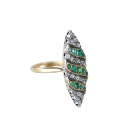 Bague Marquise émeraudes Et Diamants -Castafiore Boutique bague marquise emeraudes et diamants 663456