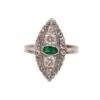 Bague Marquise En Or, émeraude Et Diamants -Castafiore Boutique bague marquise en or emeraude et diamants 545651