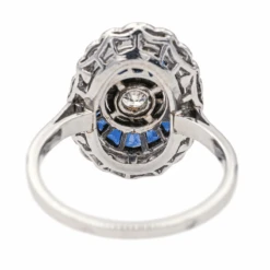 Bague Marquise En Platine, Saphir Et Diamants -Castafiore Boutique bague marquise en platine saphir et diamants 359550