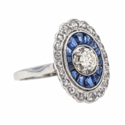 Bague Marquise En Platine, Saphir Et Diamants -Castafiore Boutique bague marquise en platine saphir et diamants 661660