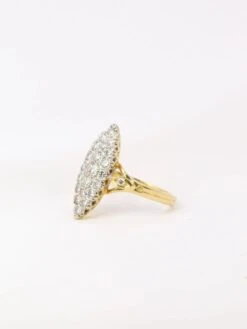 Bague Marquise Vintage Or Diamants -Castafiore Boutique bague marquise vintage or diamants 260878