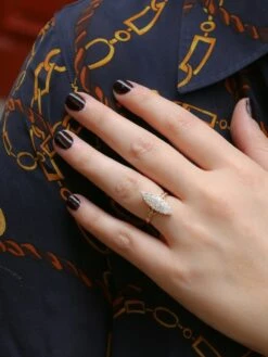 Bague Marquise Vintage Or Diamants -Castafiore Boutique bague marquise vintage or diamants 626801