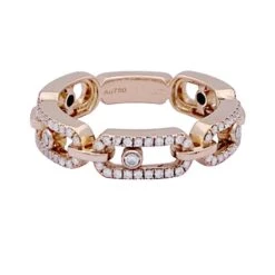 Miller Bague Messika, "Move Link Multi Pavé", Or Rose, Diamants.