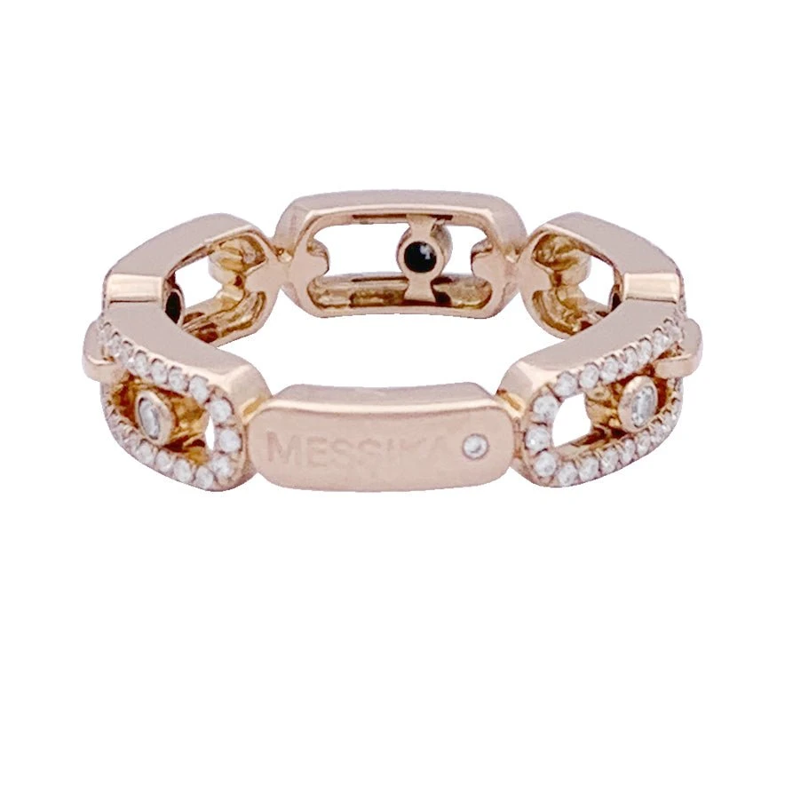 Miller Bague Messika, "Move Link Multi Pavé", Or Rose, Diamants. 3 Miller Bague Messika, "Move Link Multi Pavé", Or Rose, Diamants. – Image 3