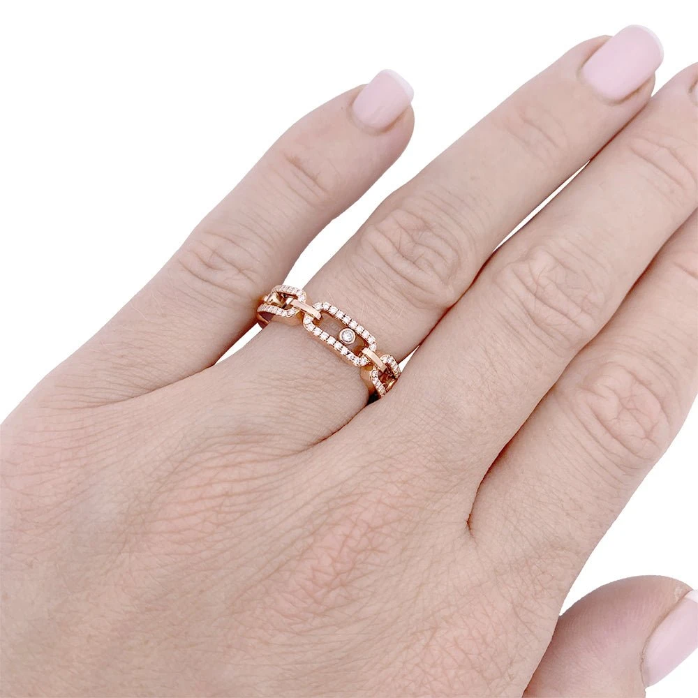 Miller Bague Messika, "Move Link Multi Pavé", Or Rose, Diamants. 5 Miller Bague Messika, "Move Link Multi Pavé", Or Rose, Diamants. – Image 5