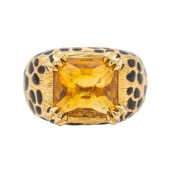 Bague Mitza Dior En Or Jaune Avec Citrine