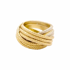 Miller Bague Jonc En Or Jaune Et Or Blanc -Castafiore Boutique bague multi jonc trois ors 327767