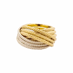 Miller Bague Jonc En Or Jaune Et Or Blanc -Castafiore Boutique bague multi jonc trois ors 357893
