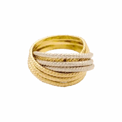 Miller Bague Jonc En Or Jaune Et Or Blanc -Castafiore Boutique bague multi jonc trois ors 633666