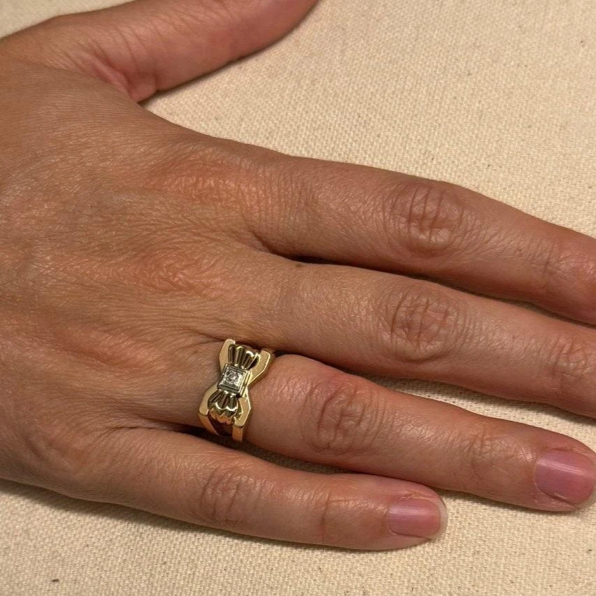 Bague Nœud Papillon En Or Rose Et Diamant 2 Bague Nœud Papillon En Or Rose Et Diamant – Image 2