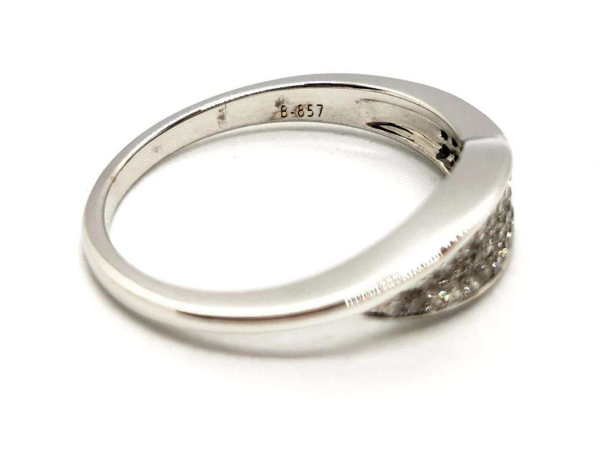 Bague Pavée En Or Blanc Et Diamant 7 Bague Pavée En Or Blanc Et Diamant – Image 7