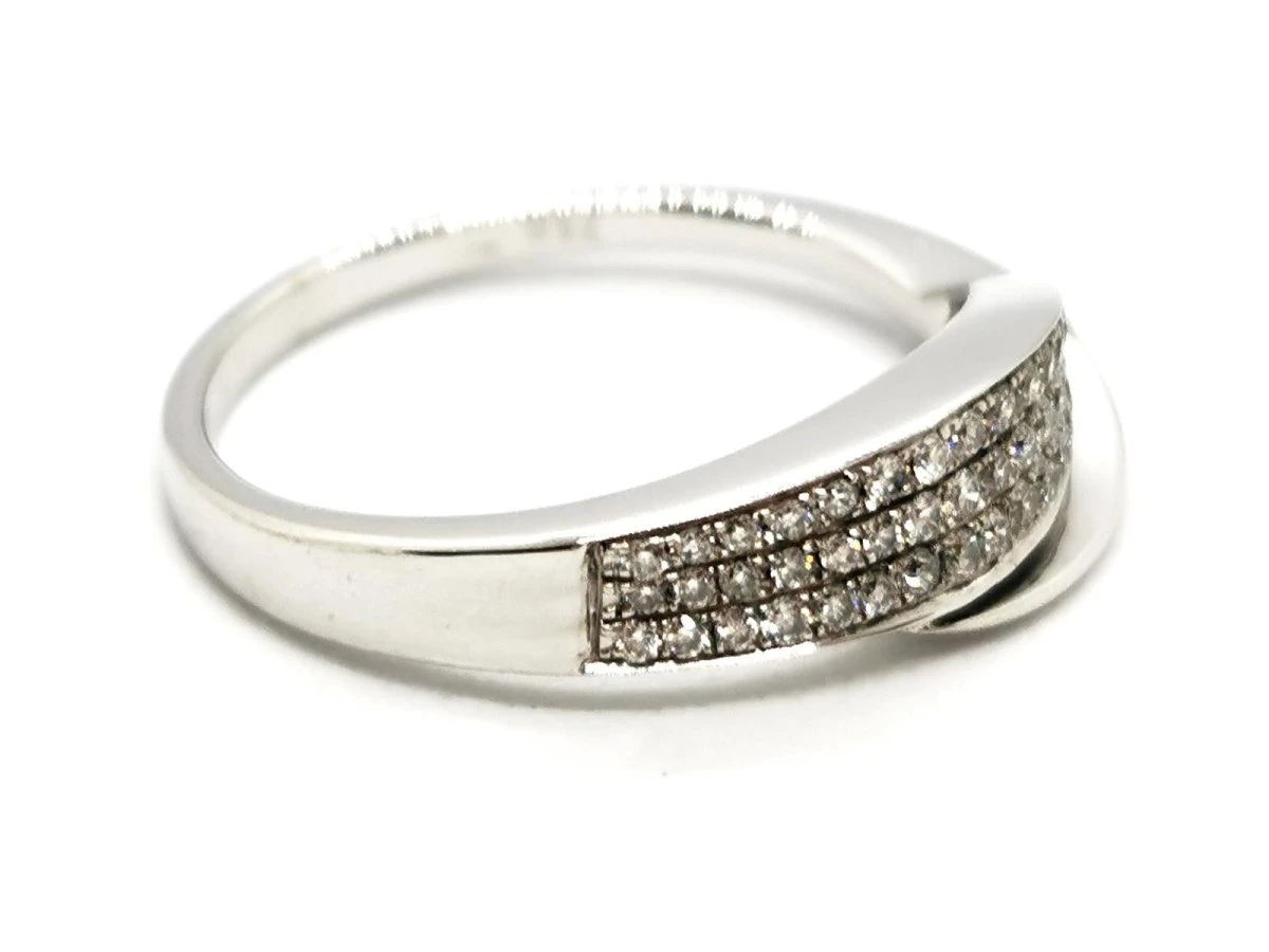 Bague Pavée En Or Blanc Et Diamant 4 Bague Pavée En Or Blanc Et Diamant – Image 4