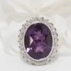 Bague Or Blanc Et Platine, Corindon Violet Et Diamants -Castafiore Boutique bague or blanc et platine corindon violet et diamants 572563
