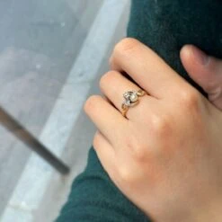 Bague Toi Et Moi En Or Jaune, Or Blanc, Perle Et Diamants -Castafiore Boutique bague or diamants perle 732065