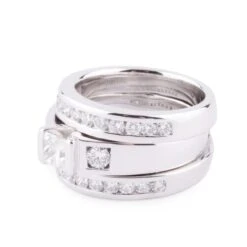 Bague Or Gris Et Diamant Princesse -Castafiore Boutique bague or gris et diamant princesse 301849