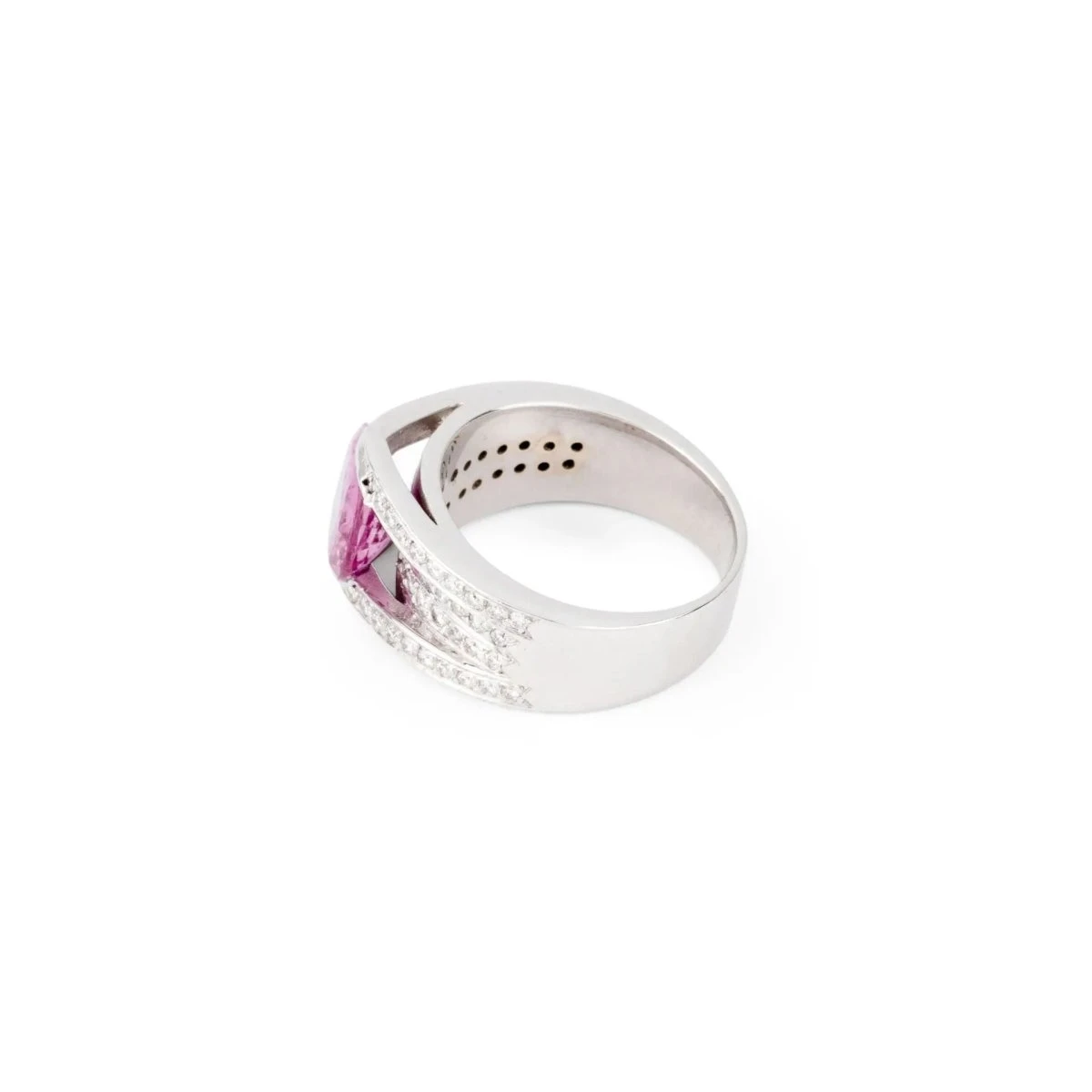 Bague Or Gris Et Saphir Rose 4 Bague Or Gris Et Saphir Rose – Image 4