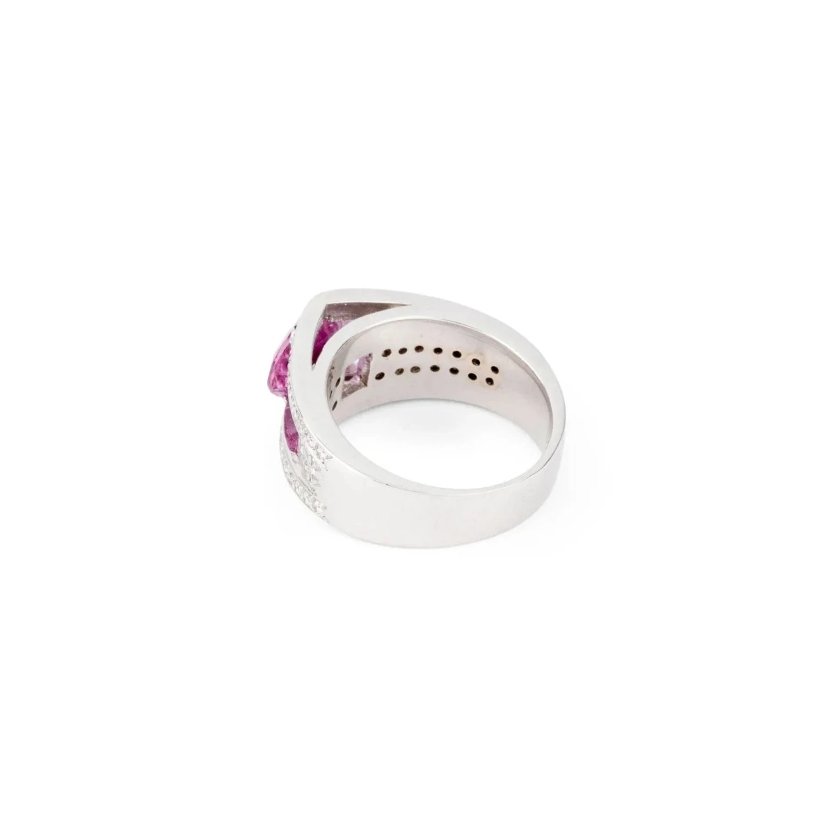 Bague Or Gris Et Saphir Rose 5 Bague Or Gris Et Saphir Rose – Image 5