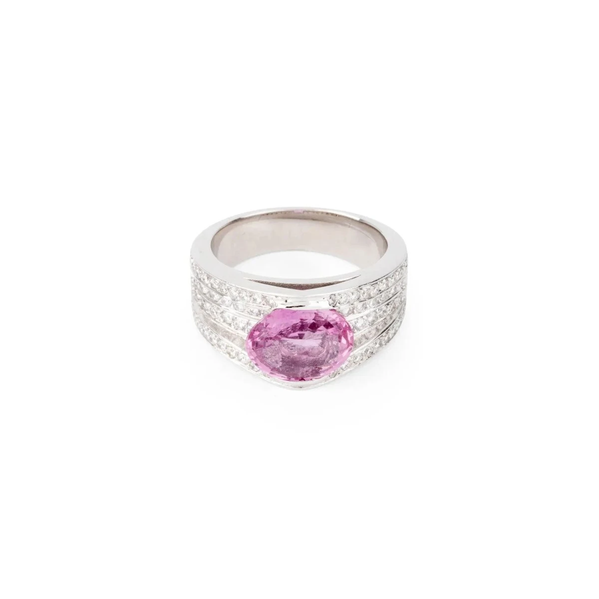 Bague Or Gris Et Saphir Rose 10 Bague Or Gris Et Saphir Rose – Image 10