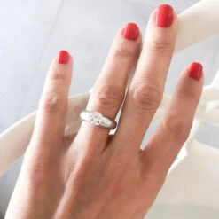 Bague Solitaire En Or Blanc Et Diamant 1,11 Carat -Castafiore Boutique bague or gris ornee dun diamant taille moderne 558814