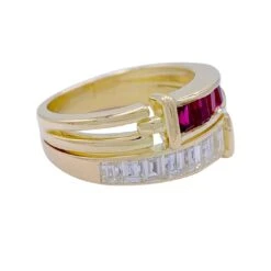 Miller Bague Or Jaune, Diamants Et Rubis -Castafiore Boutique bague or jaune diamants et rubis 676922