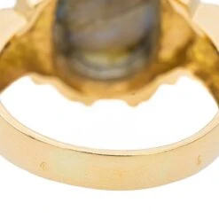 Bague En Or Jaune Et Labradorite -Castafiore Boutique bague or jaune labradorite 401495