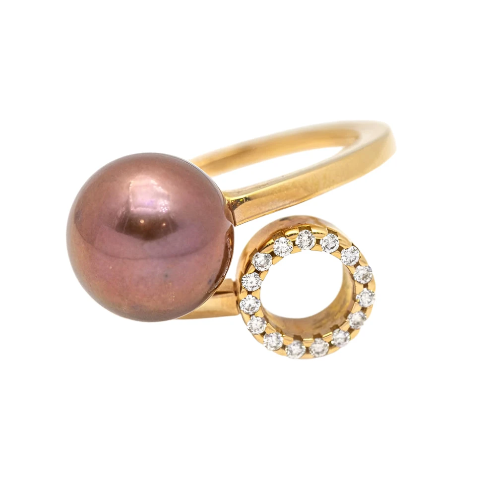 Bague Toi Et Moi En Or, Perle Et Diamants 1 Bague Toi Et Moi En Or, Perle Et Diamants