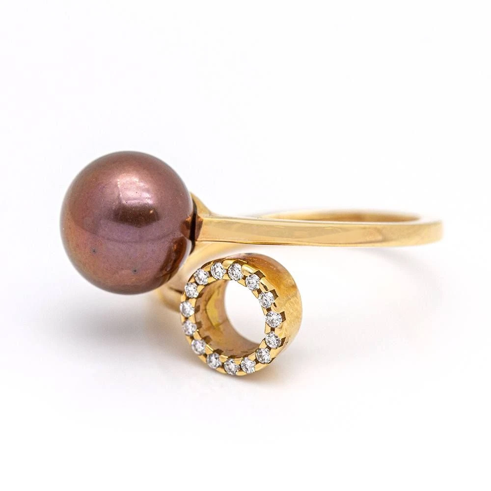 Bague Toi Et Moi En Or, Perle Et Diamants 3 Bague Toi Et Moi En Or, Perle Et Diamants – Image 3